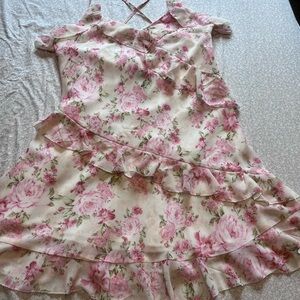 Forever 21 Womens Pink Floral Fairy Dress- Size M